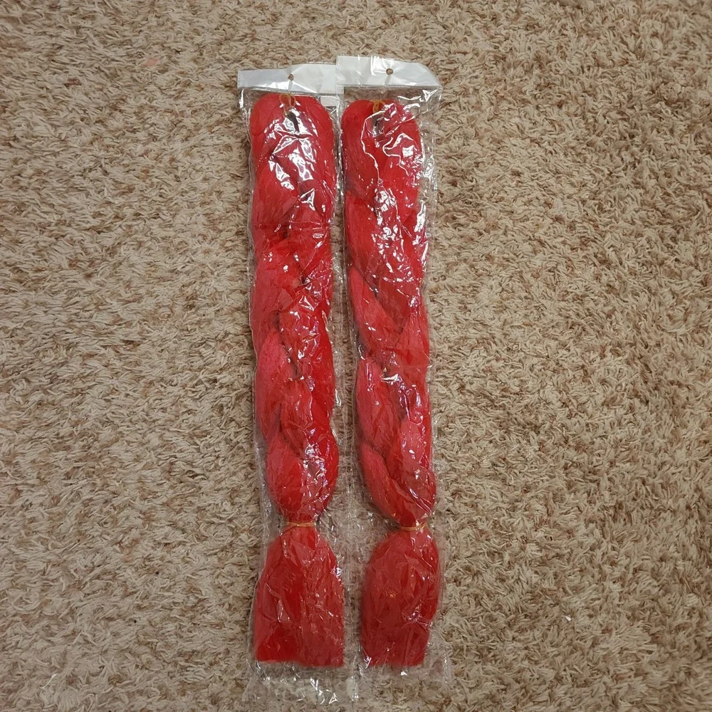 Unbranded Braiding Hair Women OS Red Jumbo Synthetic Extensions 2 Pack 22in
